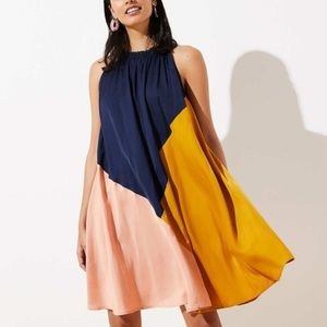 Loft color block swing dress